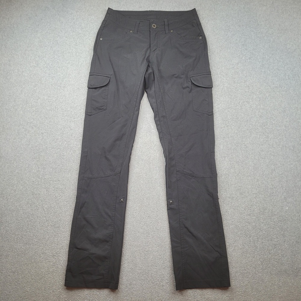 KUHL Splash Cargo Pants Women 0 Regular Charcoal Gray Roll-Up Hiking 6326
